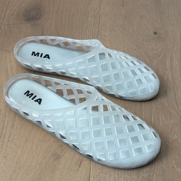 MIA Women's Translucent White Mules - Picture 4 of 5